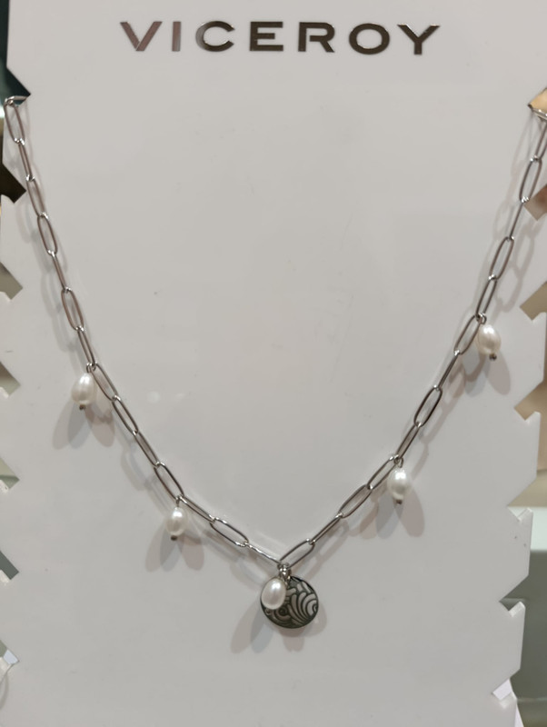 Colgante Viceroy de acero con perlas