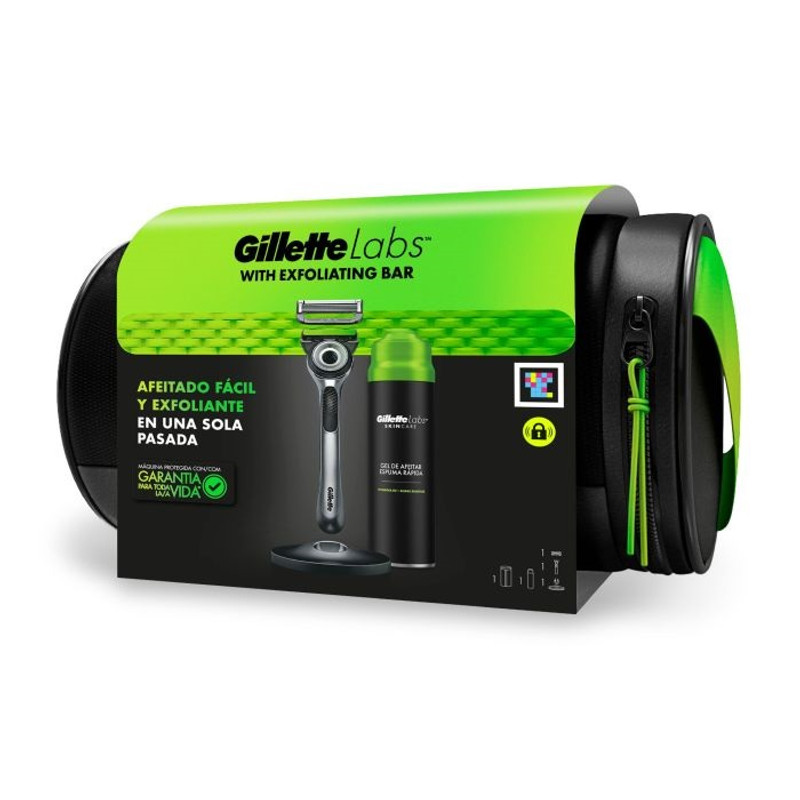 Neceser Gillette Labs con Máquina + Recambio + Gel de Afeitado